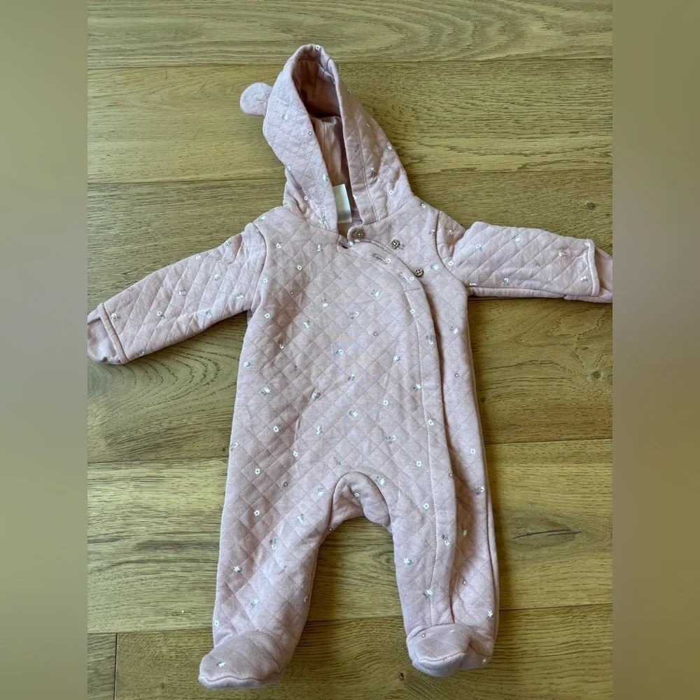 Carters quilted bunting outfit floral 3mo